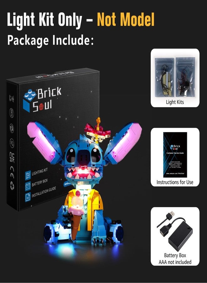 BrickSoul Light Up Kit Compatible with Lego 43249 Stitch Building Set | Upgrade Design Lighting Accessories | Cable-Hiding Tech for Display (43249 Set NOT Included) - Image 2